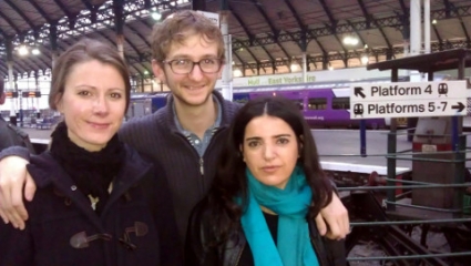 with Gerður Kristný and Bejan Matur at a chilly Hull train station